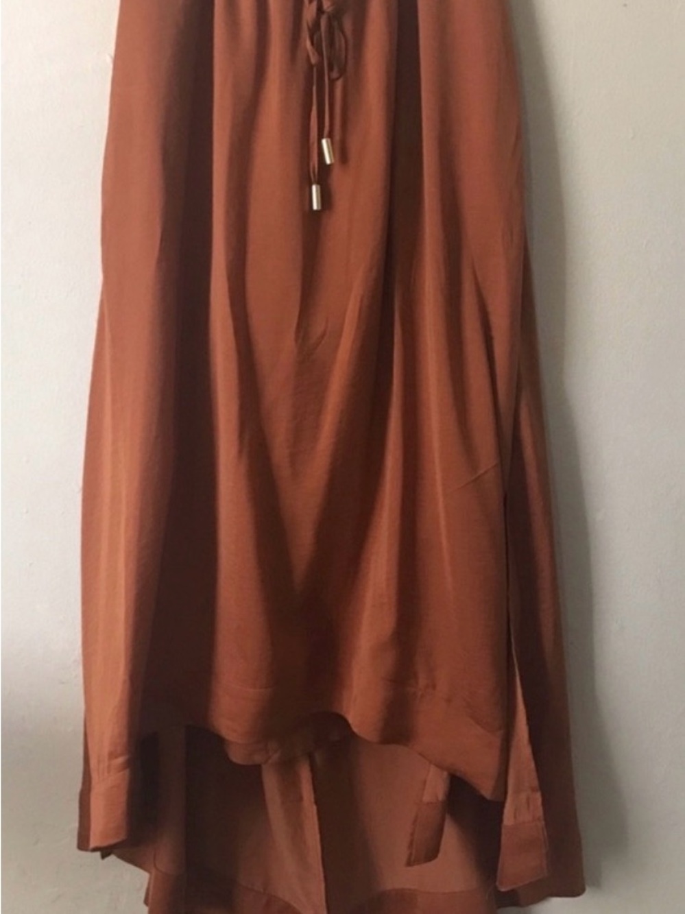 BANANA REPUBLIC |  Hi-Low Midi Skirt in Pumpkin Spice, Size XS